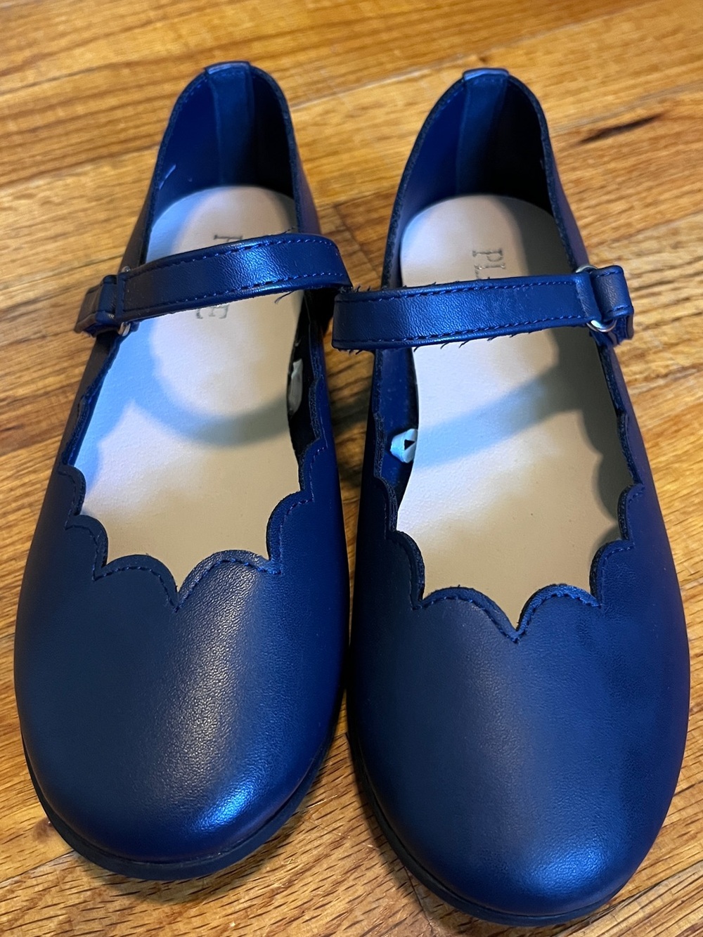 Dark Blue Scalloped Mary Jane’s with strap
